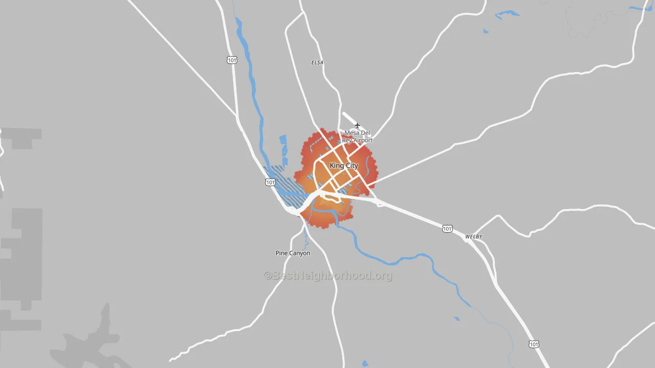 Transit Grade map of King City, CA