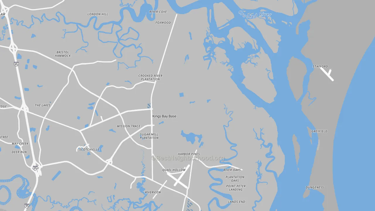 Transit Grade map of Kings Bay, GA