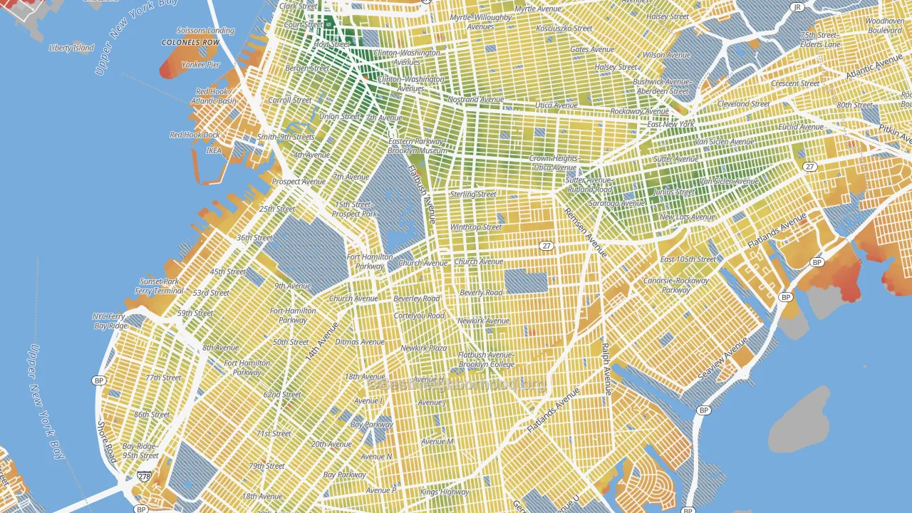 Transit Grade map of Kings County, NY