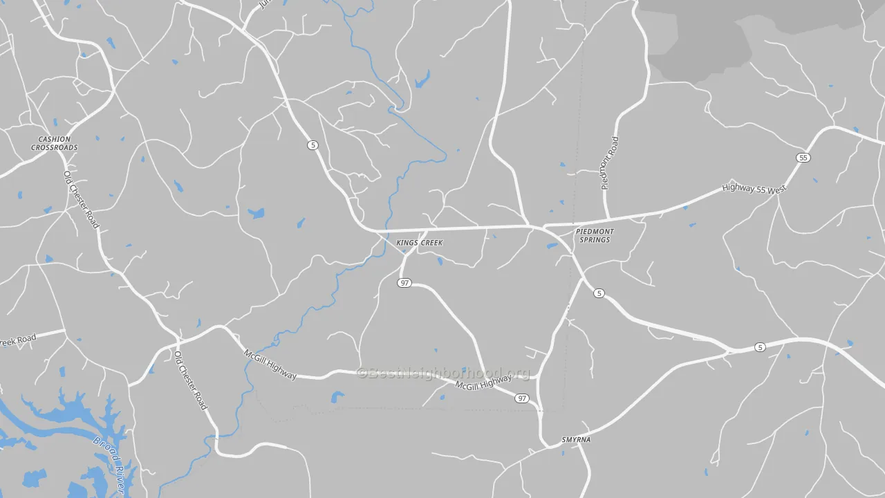 Transit Grade map of Kings Creek, SC