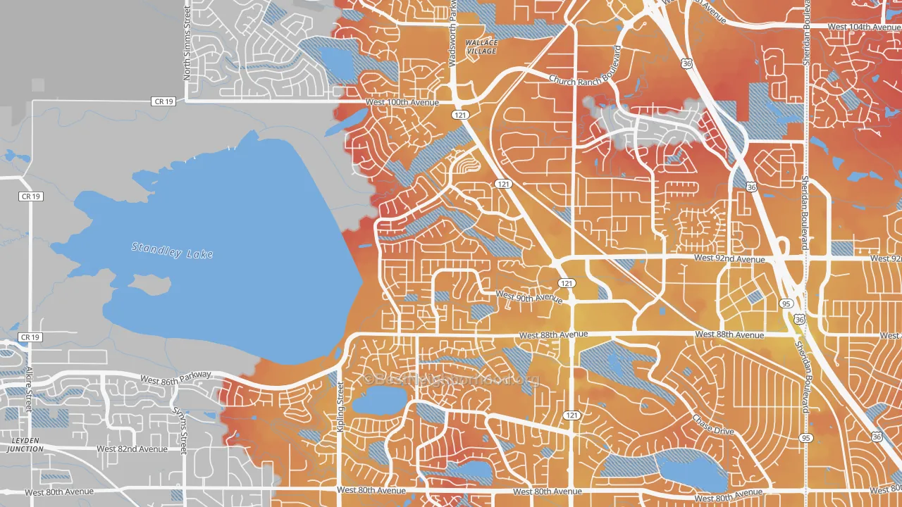 Transit Grade map of Kings Mill, Broomfield, CO