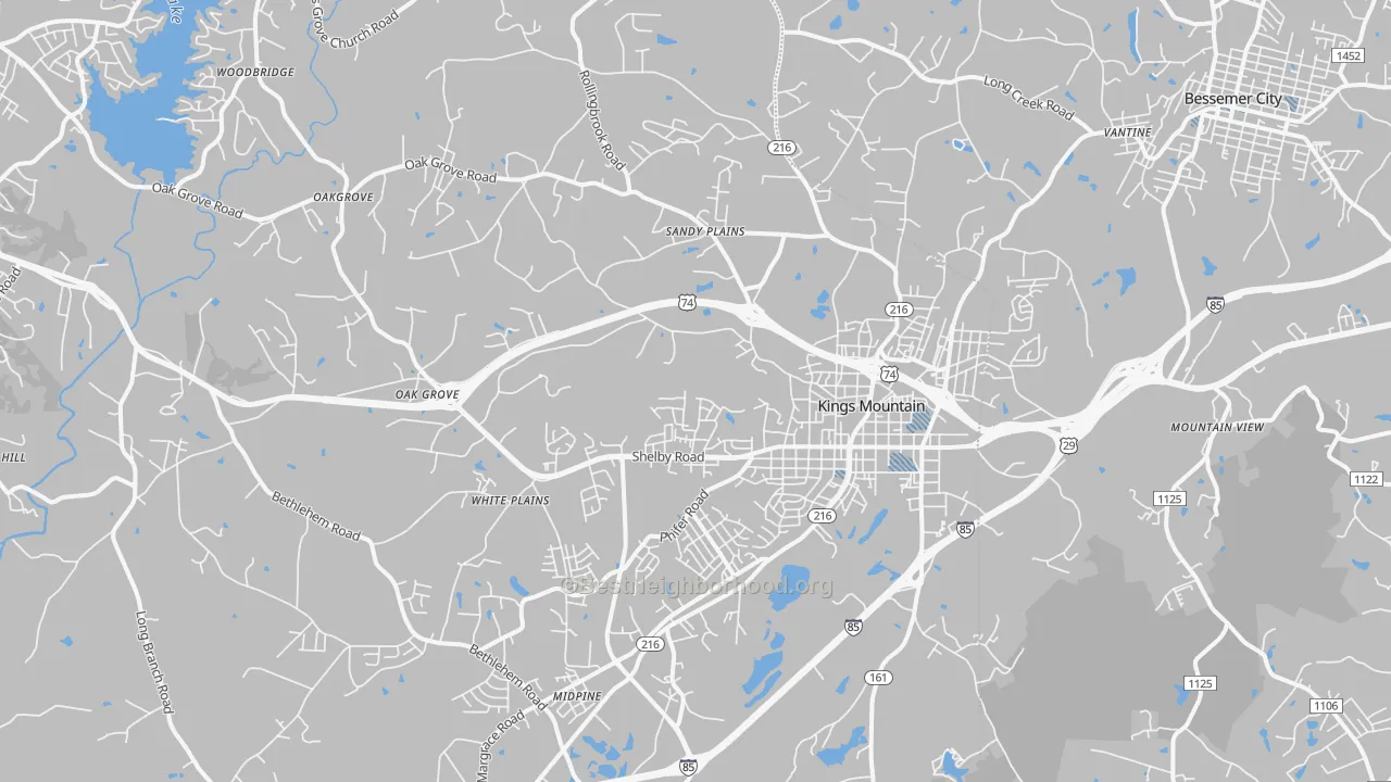 Transit Grade map of Kings Mountain, NC