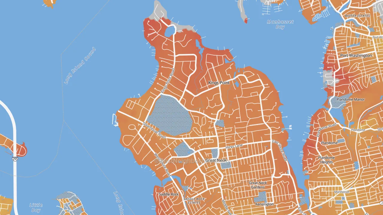 Transit Grade map of Kings Point, NY