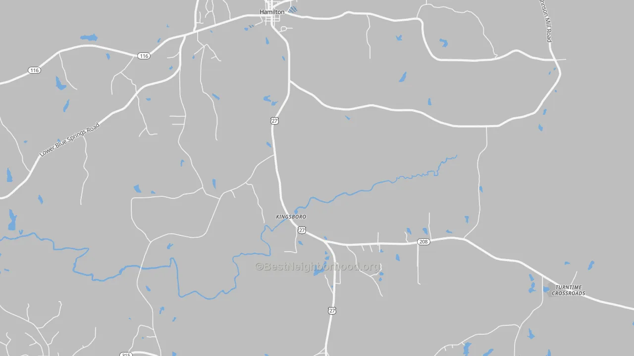Transit Grade map of Kingsboro, GA