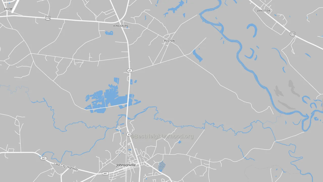 Transit Grade map of Kingsburg, SC