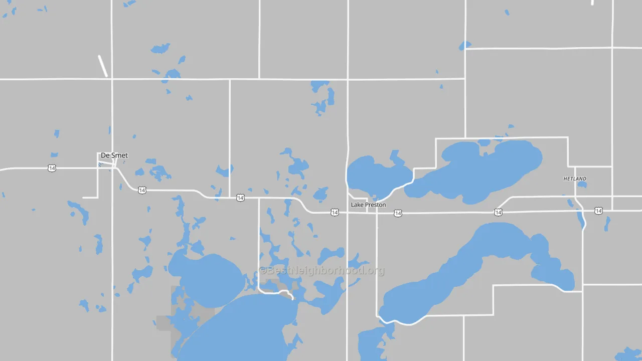 Transit Grade map of Kingsbury County, SD