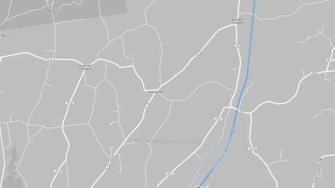 Transit Grade map of Kingsbury, NY