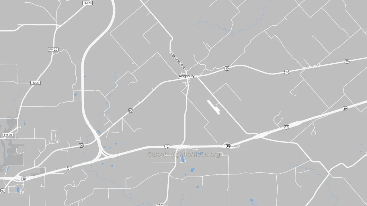 Transit Grade map of Kingsbury, TX