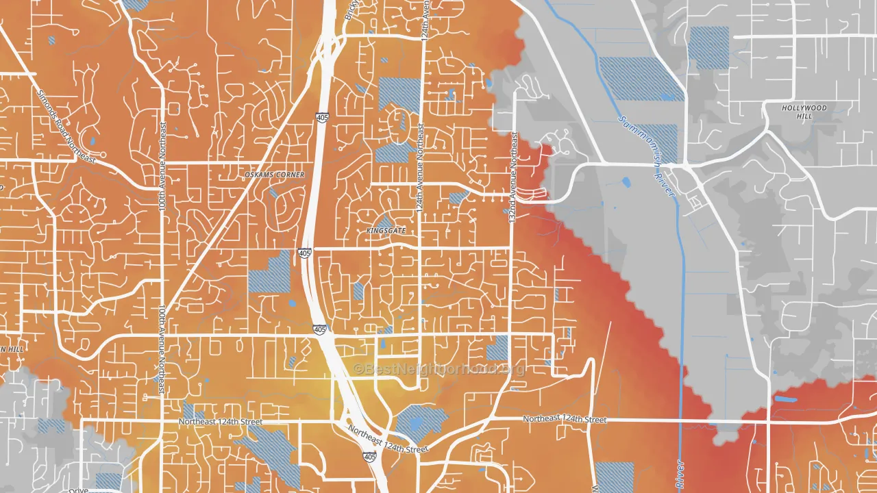 Transit Grade map of Kingsgate, WA