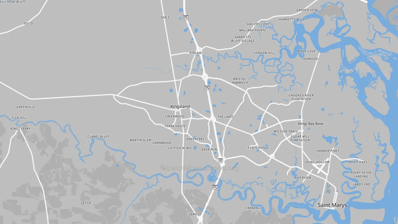 Transit Grade map of Kingsland, GA