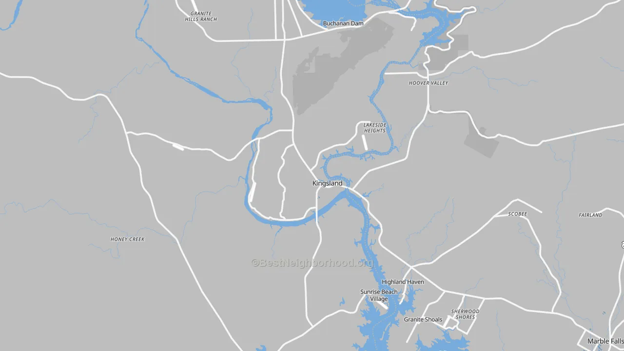 Transit Grade map of Kingsland, TX