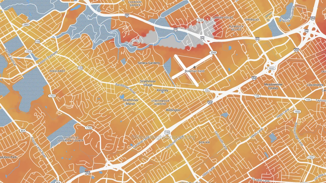 Transit Grade map of Kingsley, KY