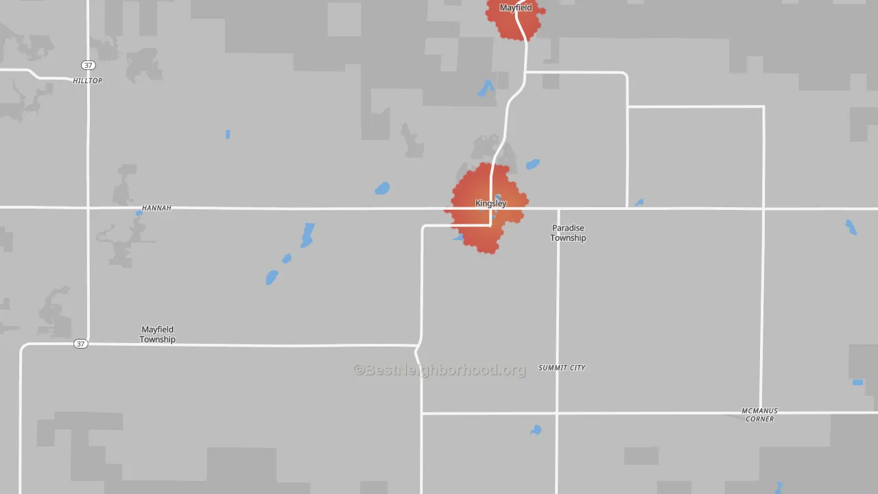 Transit Grade map of Kingsley, MI