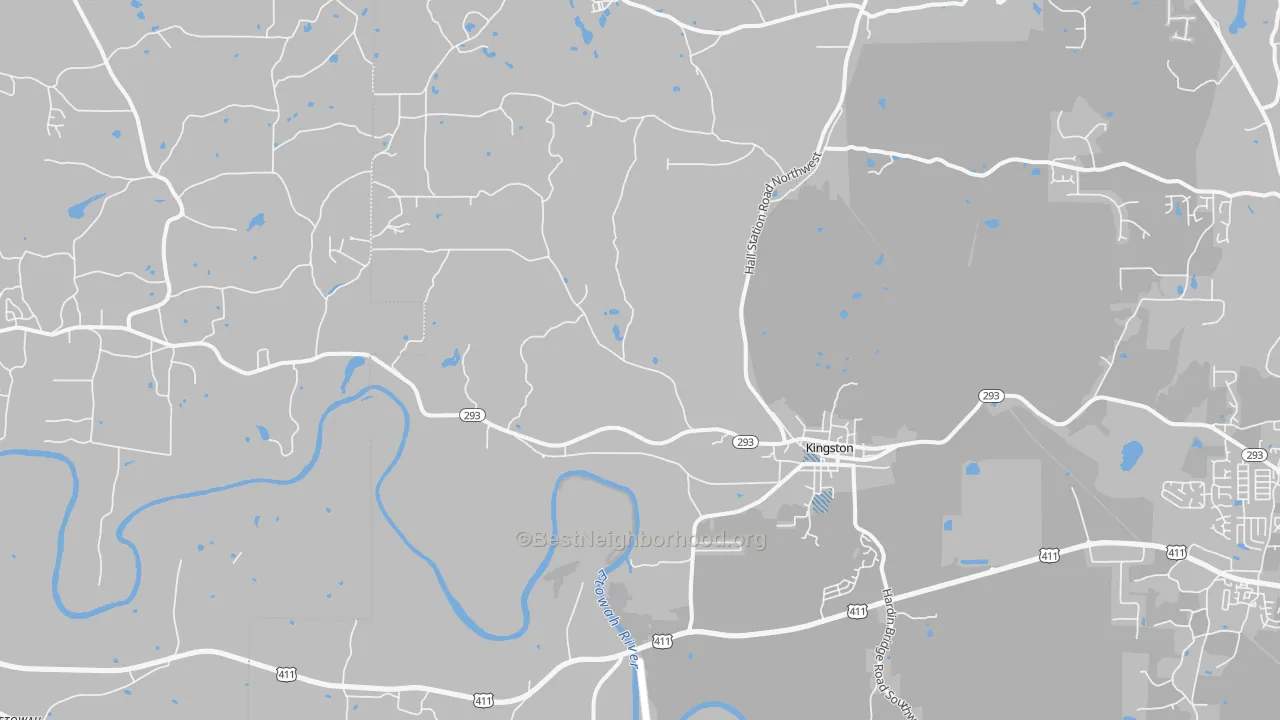 Transit Grade map of Kingston, GA