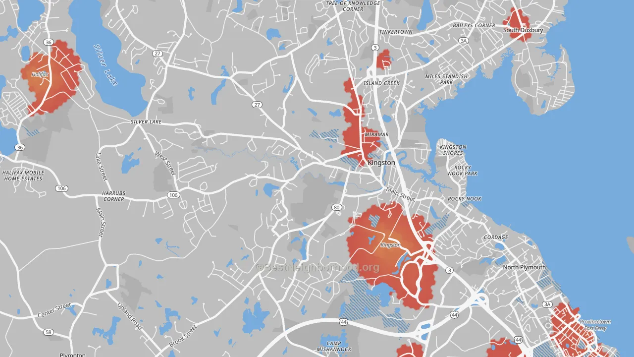 Transit Grade map of Kingston, MA
