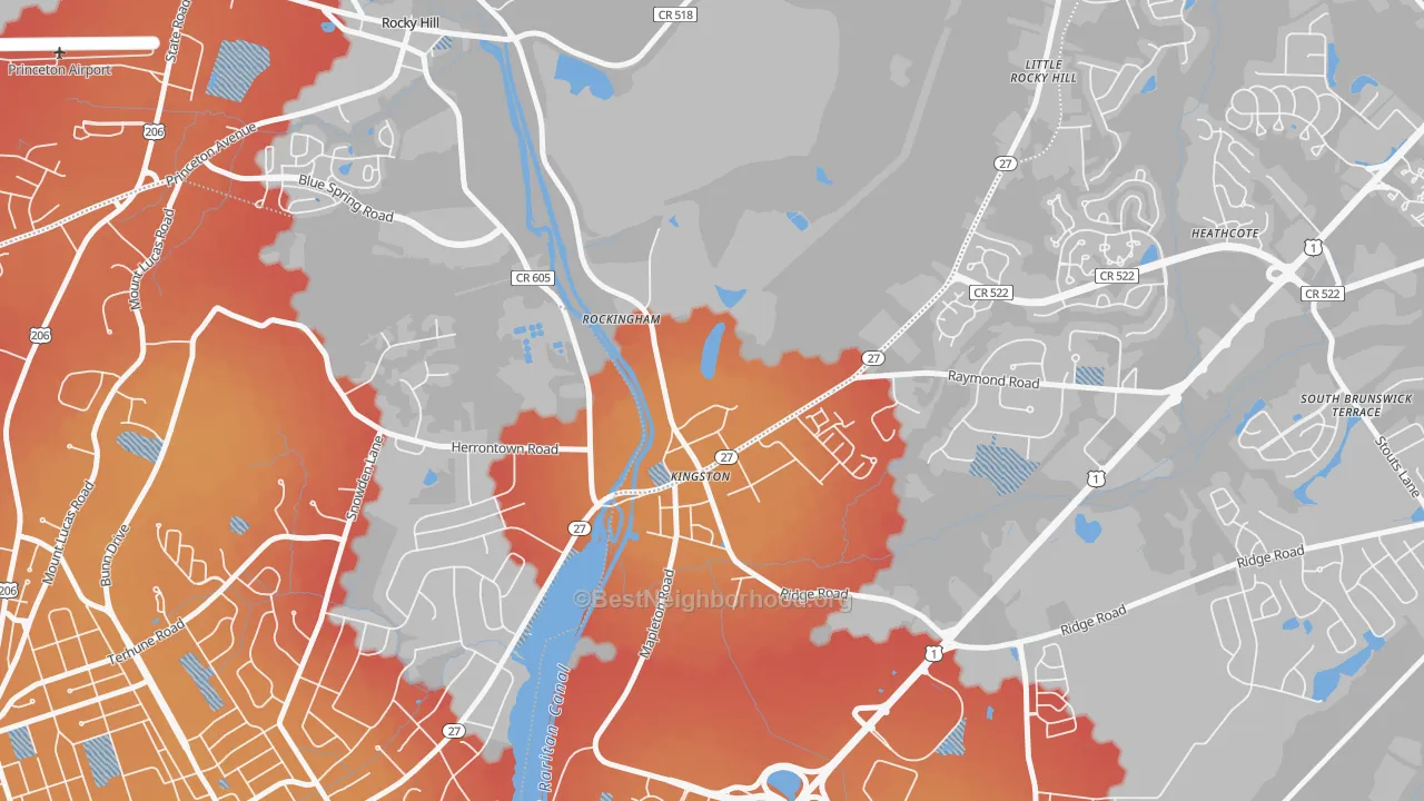 Transit Grade map of Kingston, NJ