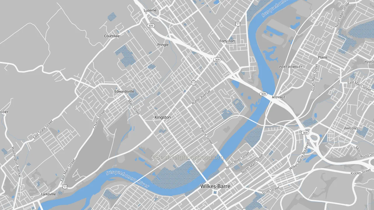 Transit Grade map of Kingston, PA