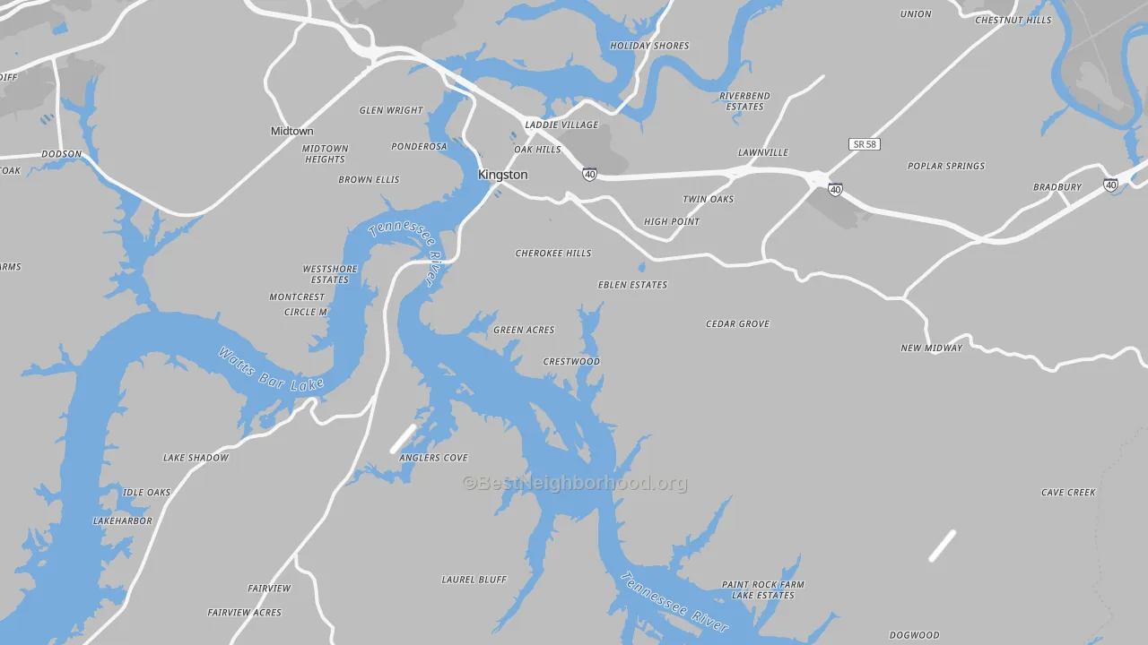 Transit Grade map of Kingston, TN