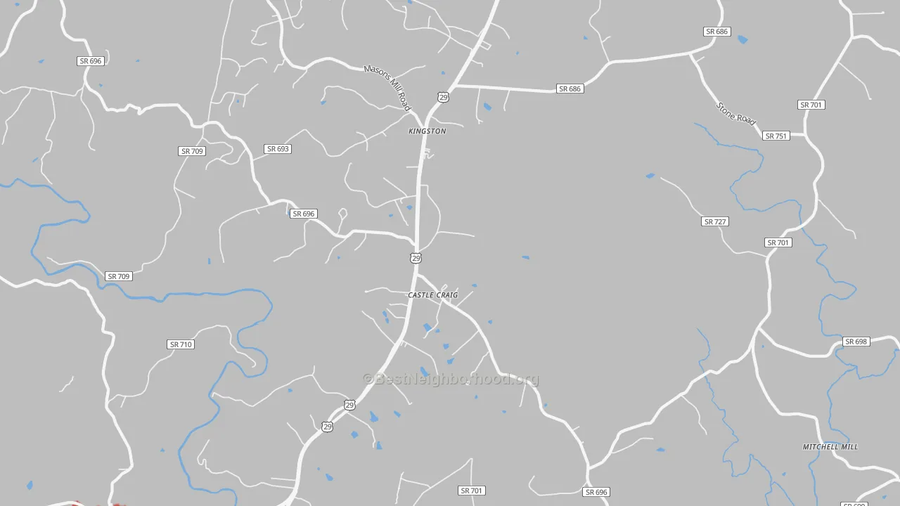Transit Grade map of Kingston, VA