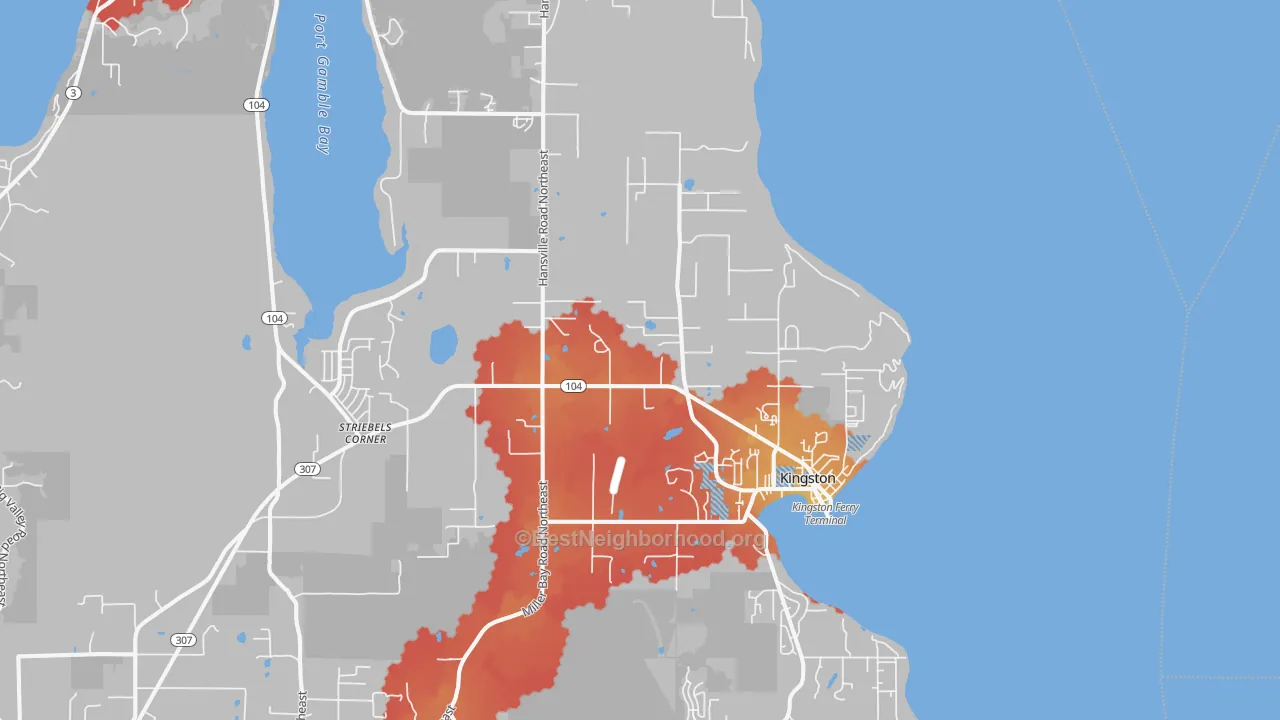Transit Grade map of Kingston, WA