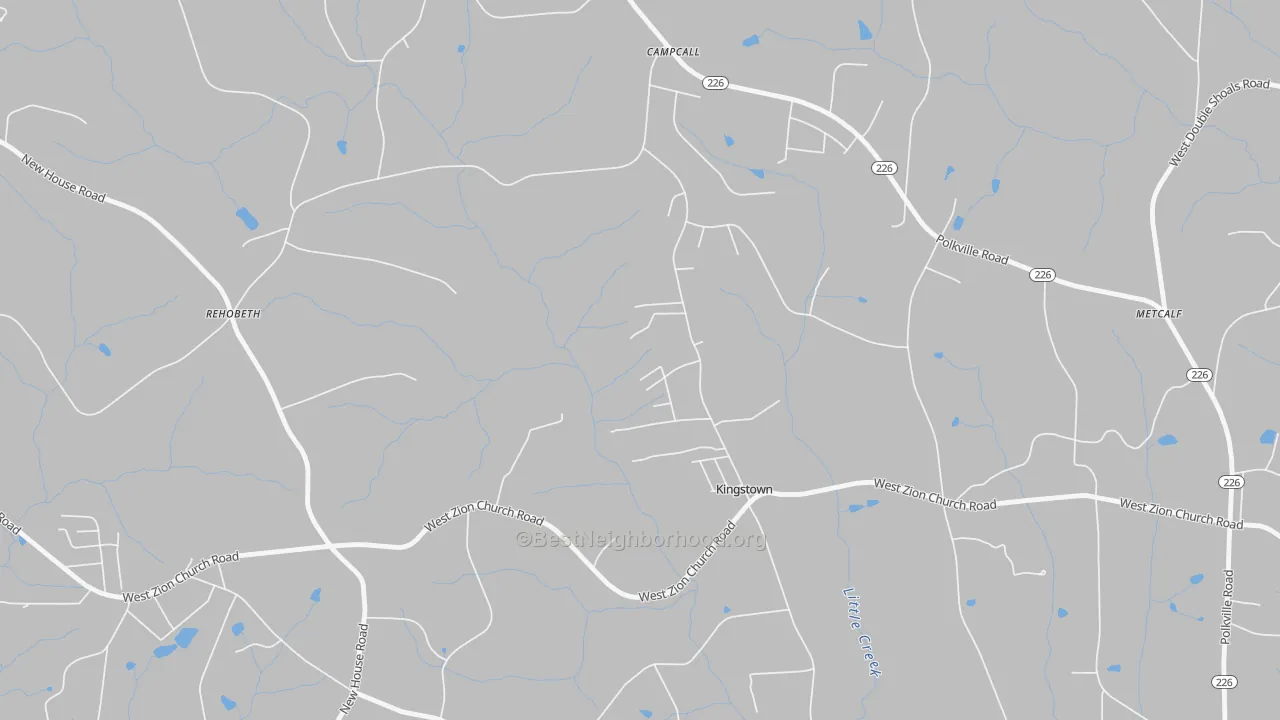 Transit Grade map of Kingstown, NC