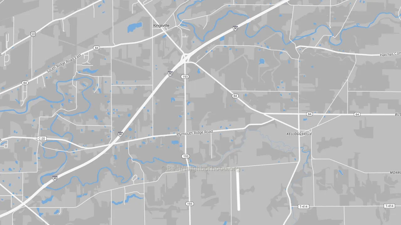 Transit Grade map of Kingsville, OH