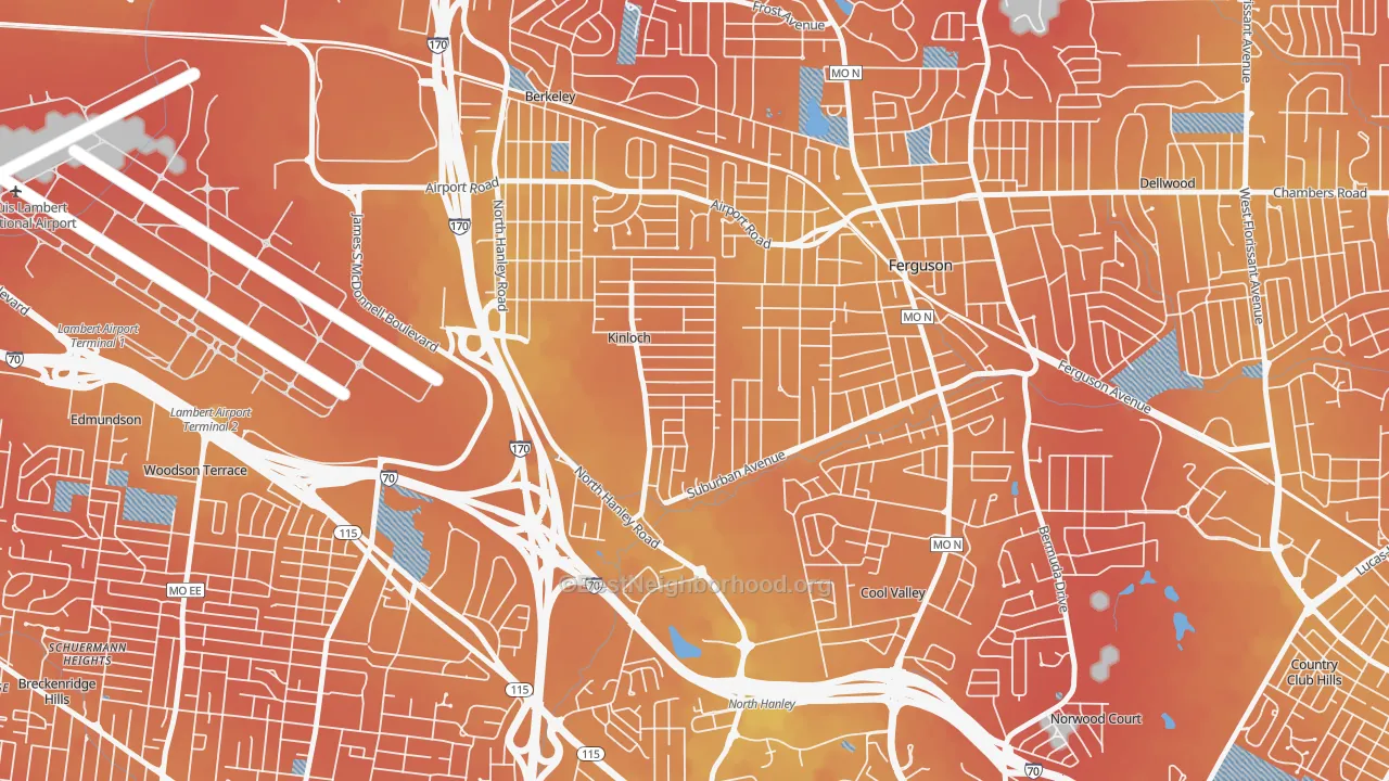 Transit Grade map of Kinloch, MO