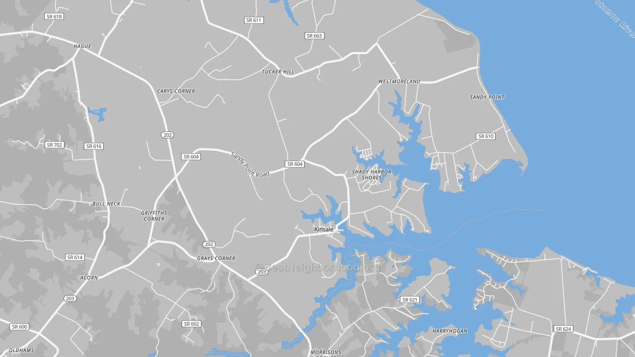 Transit Grade map of Kinsale, VA