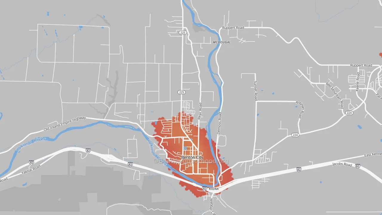 Transit Grade map of Kiona, WA