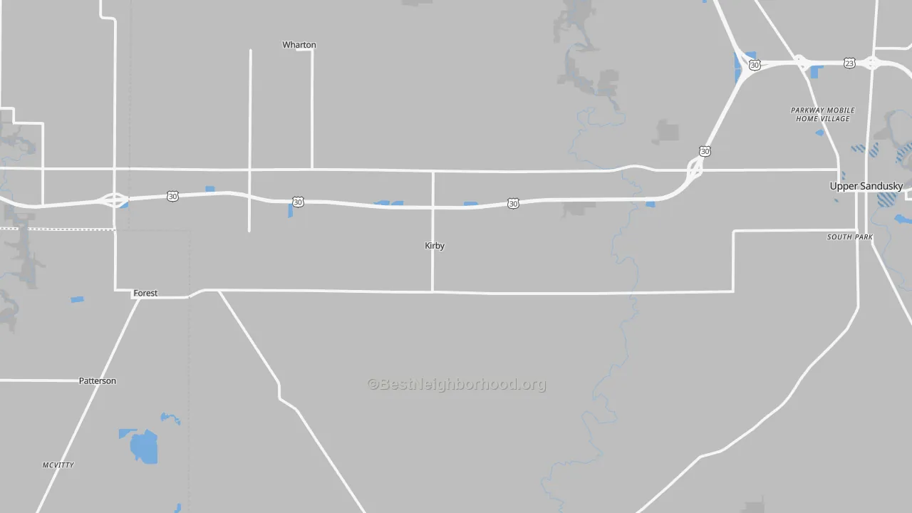 Transit Grade map of Kirby, OH