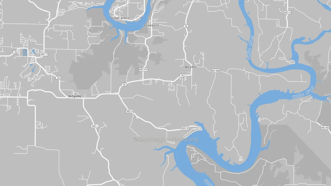 Transit Grade map of Kirbyville, MO