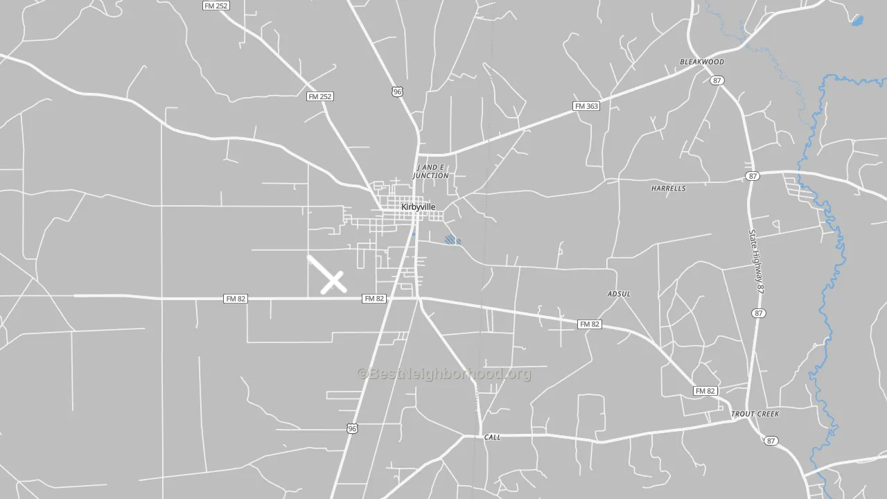 Transit Grade map of Kirbyville, TX