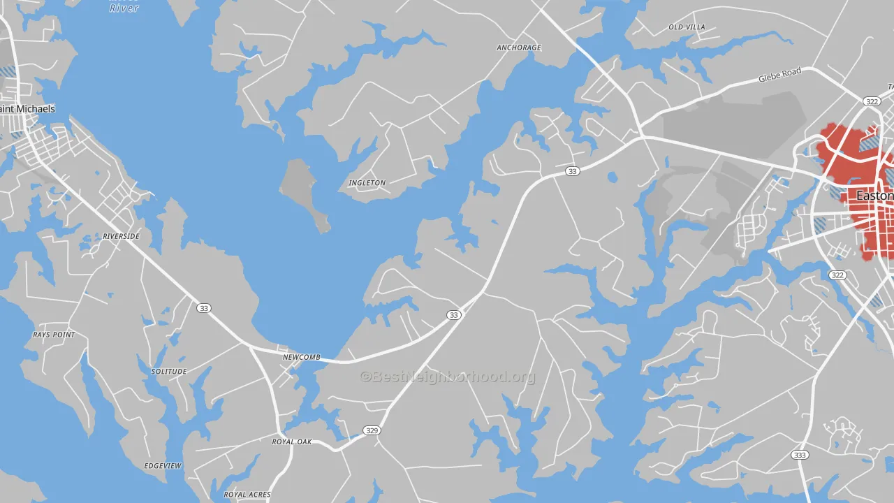 Transit Grade map of Kirkham, MD