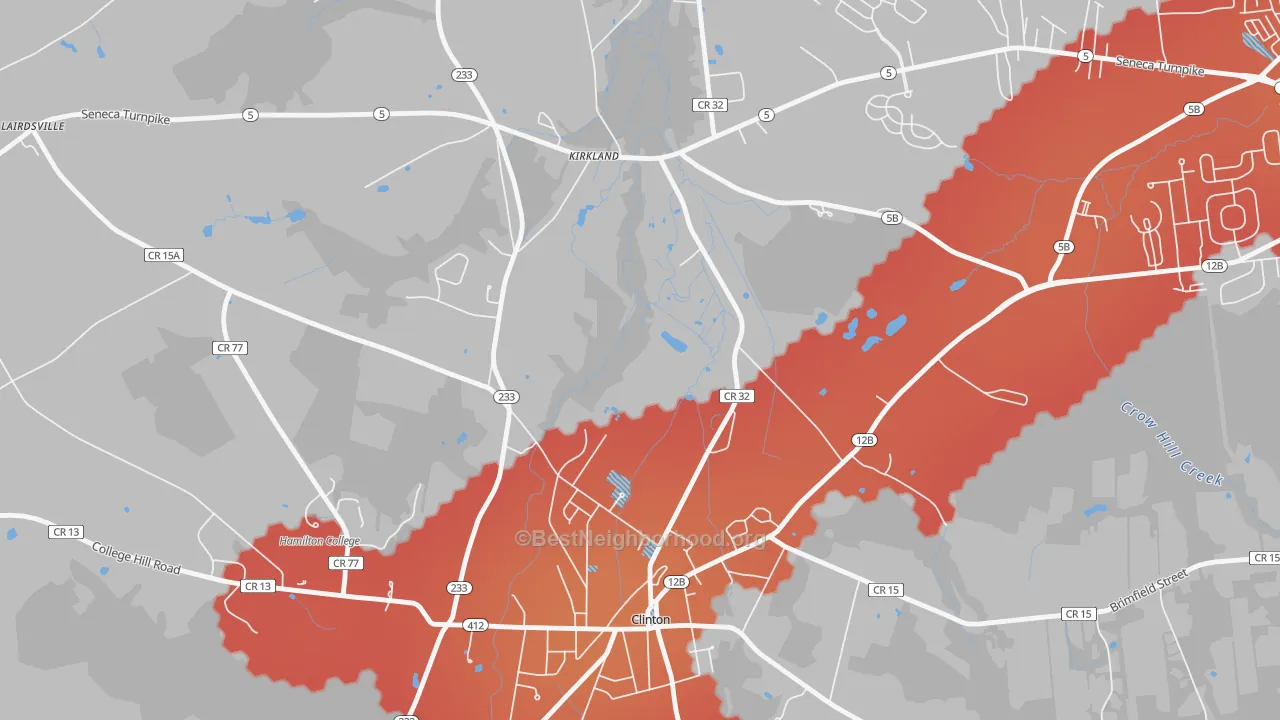Transit Grade map of Kirkland, NY