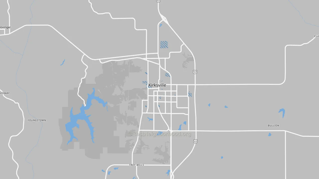 Transit Grade map of Kirksville, MO