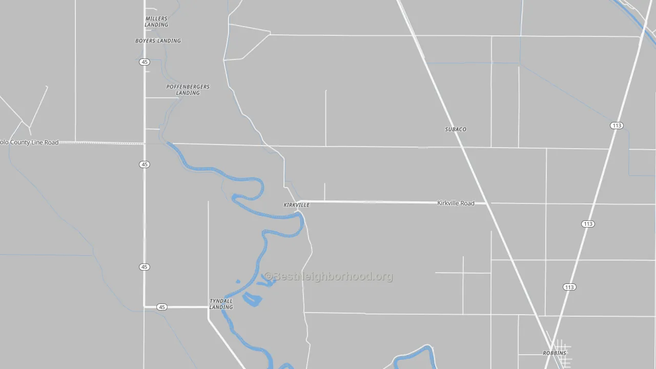 Transit Grade map of Kirkville, CA
