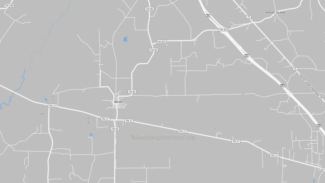 Transit Grade map of Kirvin, TX