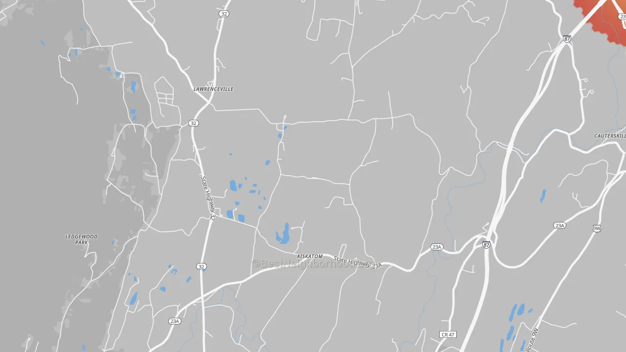 Transit Grade map of Kiskatom, NY