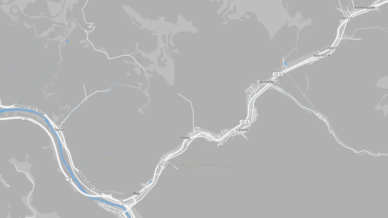 Transit Grade map of Kistler, WV