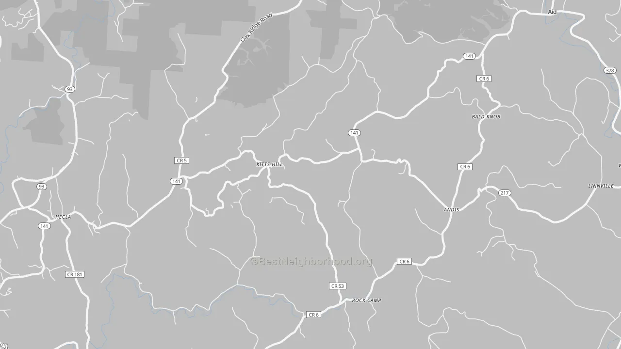 Transit Grade map of Kitts Hill, OH