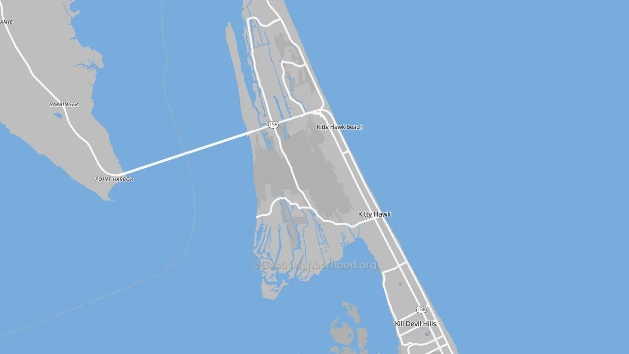 Transit Grade map of Kitty Hawk, NC