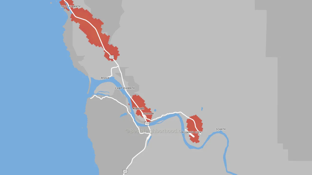 Transit Grade map of Klamath, CA