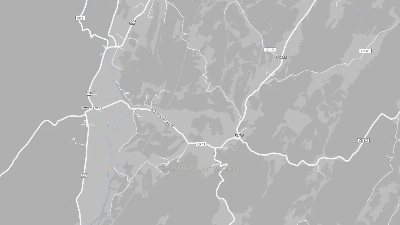 Transit Grade map of Kline, WV