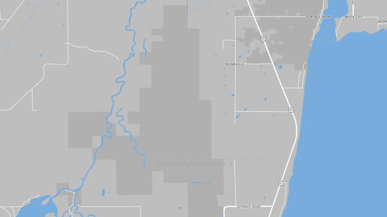 Transit Grade map of Klingville, MI