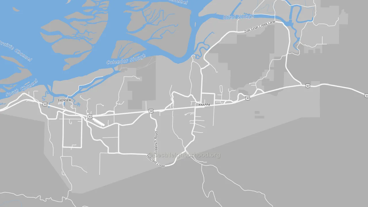 Transit Grade map of Knappa, OR