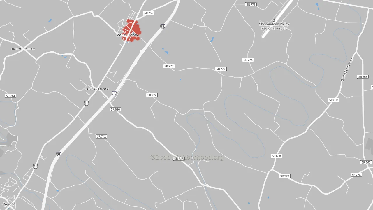 Transit Grade map of Knightly, VA