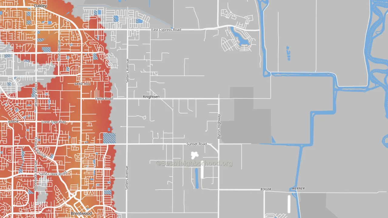 Transit Grade map of Knightsen, CA