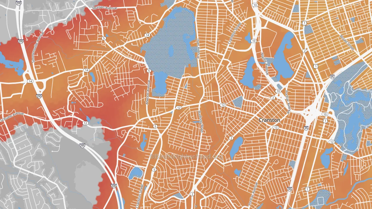 Transit Grade map of Knightsville, Cranston, RI