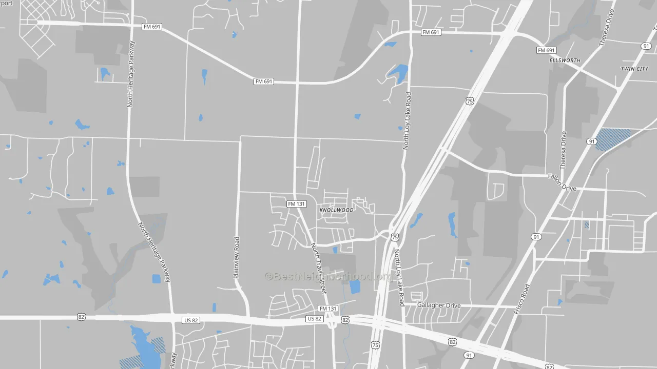 Transit Grade map of Knollwood, TX