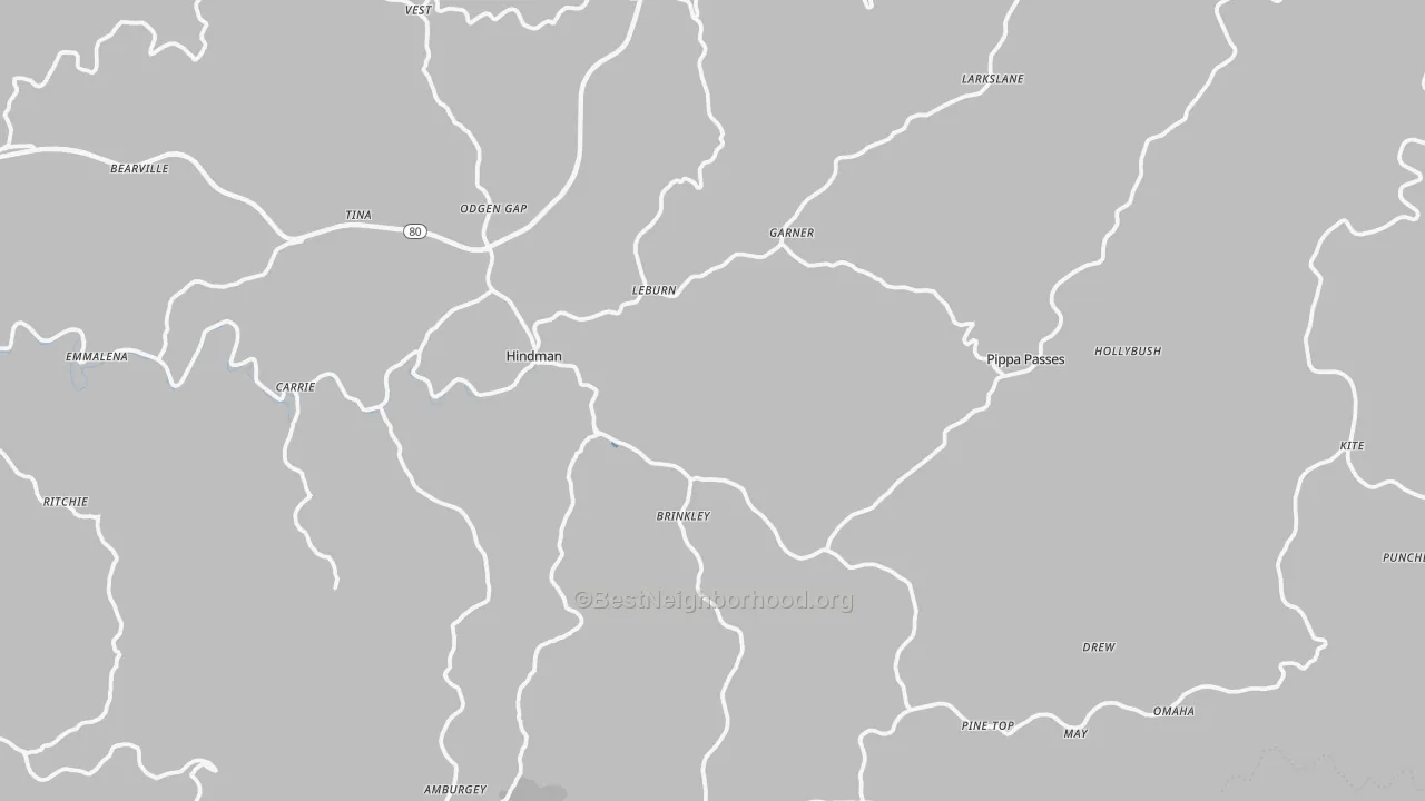 Transit Grade map of Knott County, KY